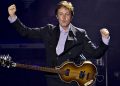 Paul McCartney performs during a concert Sunday July 20, 2008 in Quebec City. (AP Photo/The Canadian Press, Jacques Boissinot)