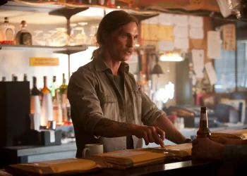 Matthew McConaughey as Rust Cohle in True Detective Season 1.Lacey Terrell—HBO