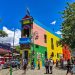 Buenos Aires, Argentina - Dec 16, 2023: Colorful buildings in Caminito street in La Boca neighborhood at Buenos Aires, Argentina. It was a port area where Tango was born