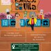 Cartaz do projeto Boneco na Vila com personagens de teatro de bonecos e informações do evento em Taquara, Planaltina