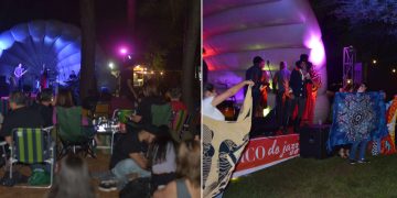 Público reunido no gramado do Centro Cultural Três Poderes durante o Buraco do Jazz em Brasília