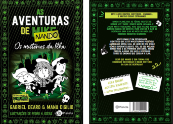 Capa do livro As Aventuras de Nando — Os Mistérios da Ilha, de Gabriel Dearo e Manu Digilio