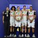 Jogadores do Drible Certo/IFC celebram o título adulto masculino do Campeonato Brasileiro de Basquete 3x3 no Pacaembu.