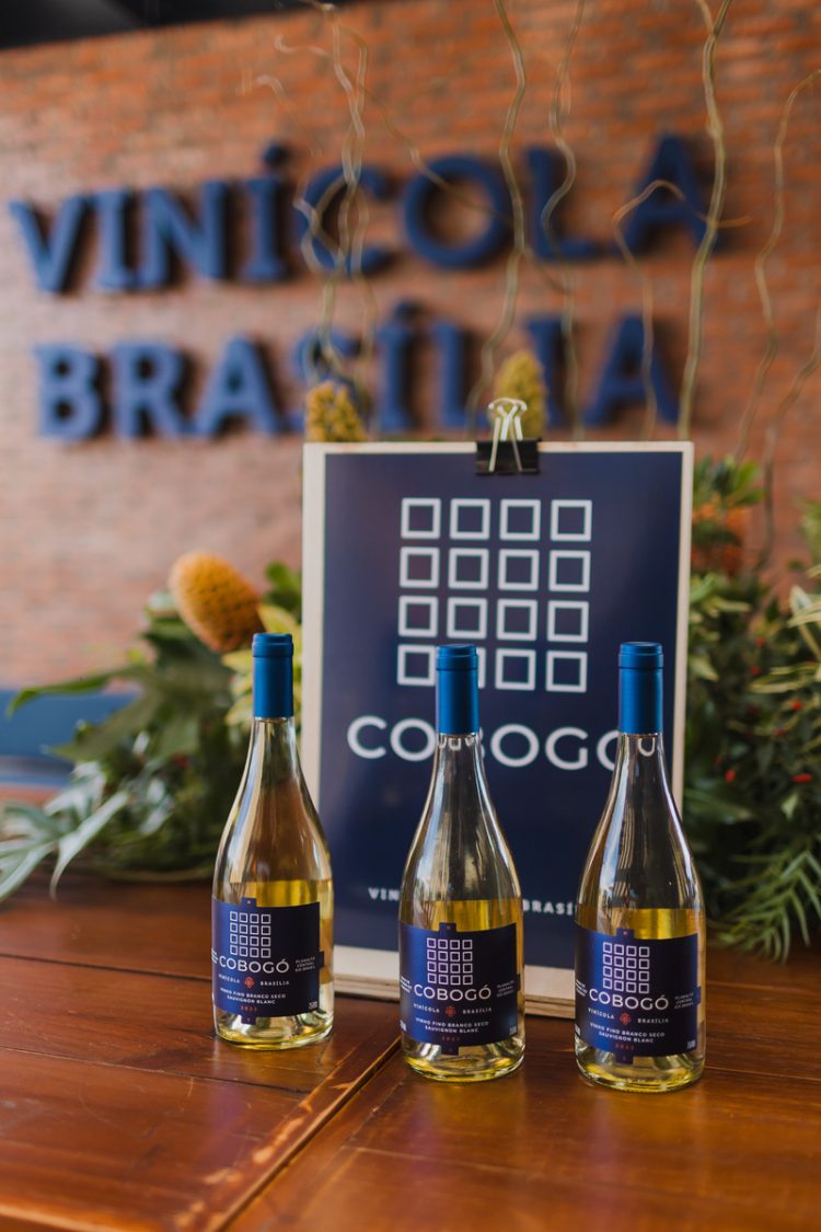 Taça de vinho na Vinícola Brasília durante experiência no Cerrado