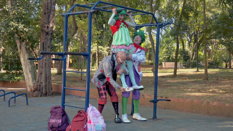 Personagens do Quintal da Cultura durante a nova fase Quintal no Interior