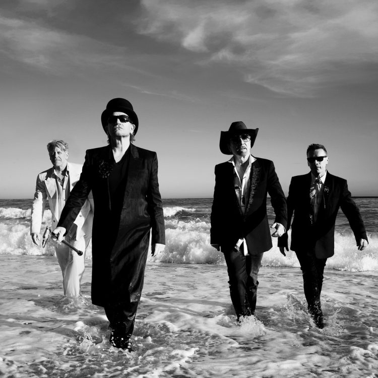 Arte sobre possível retorno do U2 ao Brasil em março de 2027
